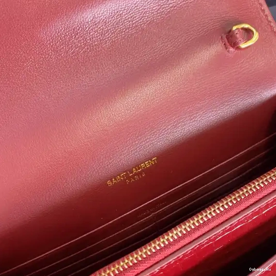 SUNSET LEATHER IN YSL SHINY CROCODILE-EMBOSSED 0605